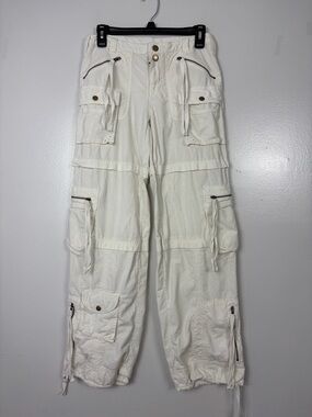 Free People Ivory Cargo Zip Utility pants sz S